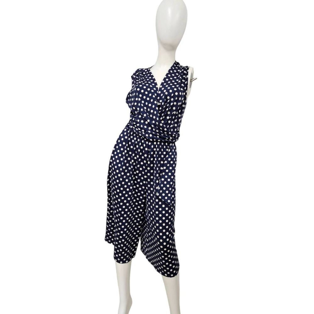 Tash & Sophie Blue Polka Dot Jumpsuit Large
